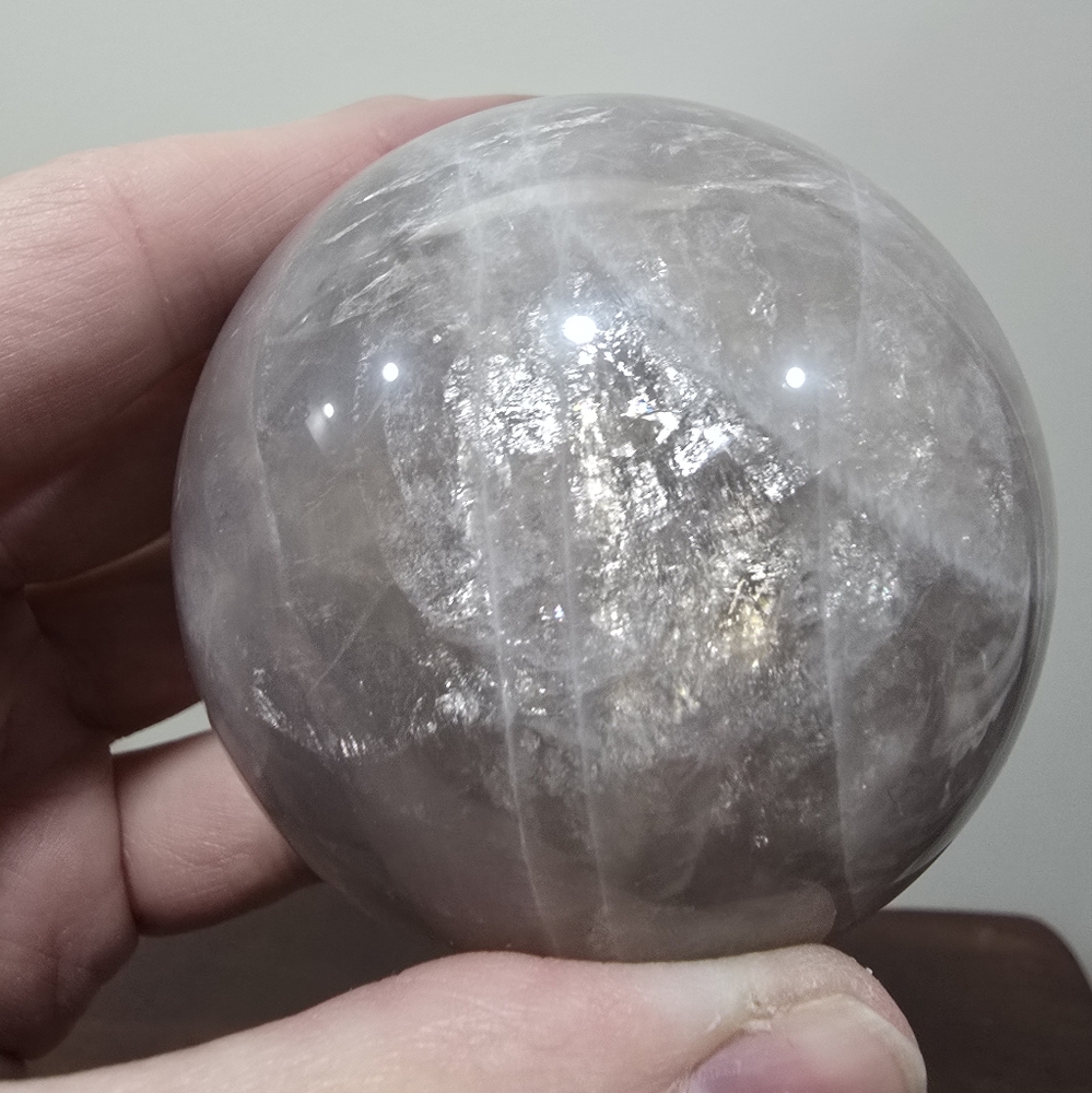 1.1 lbs Black Moonstone Crystal Sphere 71mm - Picture 17 of 17